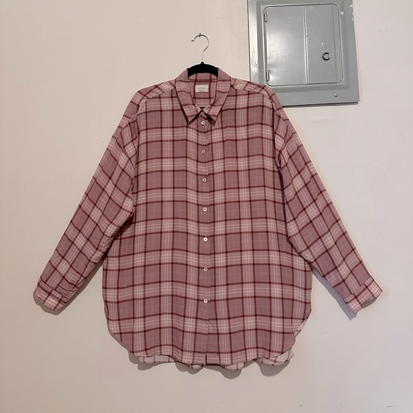 Aritzia Silk Plaid Buttondown - Picture 1 of 7